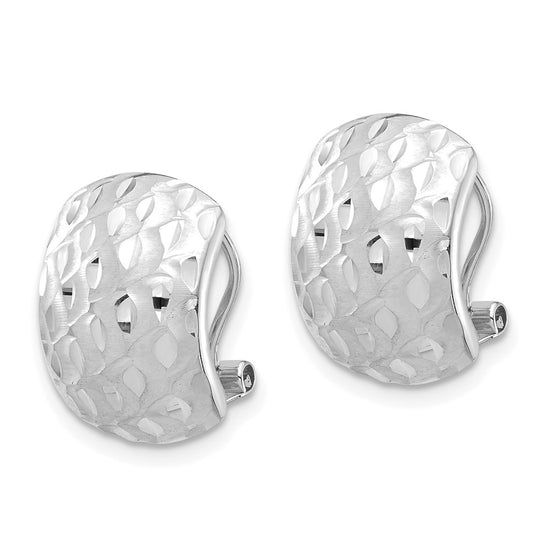 Gold Diamond-cut Omega Back Post Earrings