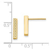 14K Textured 2.5x12mm Bar Post Earrings