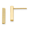 14K Textured 2.5x12mm Bar Post Earrings