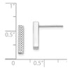 14K White Gold Textured 2.5x12mm Bar Post Earrings