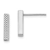 14K White Gold Textured 2.5x12mm Bar Post Earrings