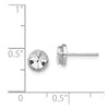 14K White Gold 6.25mm Diamond-Cut Round Post Earrings