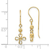 14k Open Clover Dangle French Wire Earrings