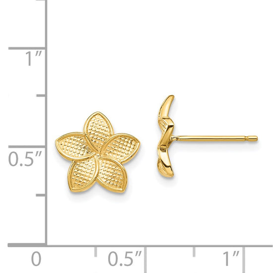 Gold Flower Post Earrings