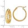 Gold Satin and D/C Round Hoop Earrings