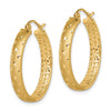 Gold Satin and D/C Round Hoop Earrings