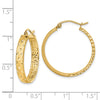 Gold Satin and D/C Round Hoop Earrings