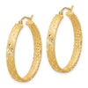 Gold Satin and D/C Round Hoop Earrings