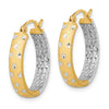 Gold Satin and D/C Round Hoop Earrings