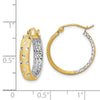 Gold Satin and D/C Round Hoop Earrings