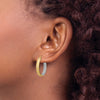 Gold Satin and D/C Round Hoop Earrings