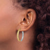 Gold Satin and D/C Round Hoop Earrings