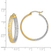 Gold Satin and D/C Round Hoop Earrings