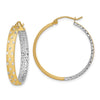 Gold Satin and D/C Round Hoop Earrings