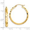 14k Diamond-cut Hoop Earrings