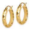 4.0mm Gold Diamond-cut Hoop Earrings