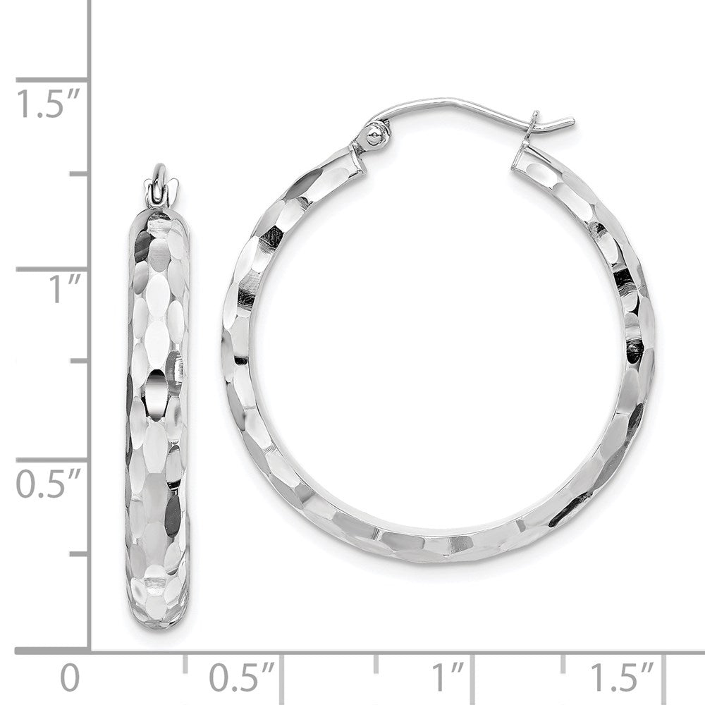 2.8mm Gold Polished Diamond-cut Hoop Earrings