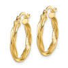 2.5mm Gold Twisted Tube Hoop Earrings