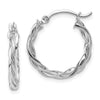 2.5mm Gold Twisted Tube Hoop Earrings