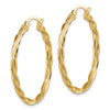 2.5mm Gold Twisted Tube Hoop Earrings