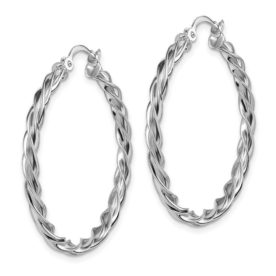 2.5mm Gold Twisted Tube Hoop Earrings
