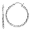 2.5mm Gold Twisted Tube Hoop Earrings