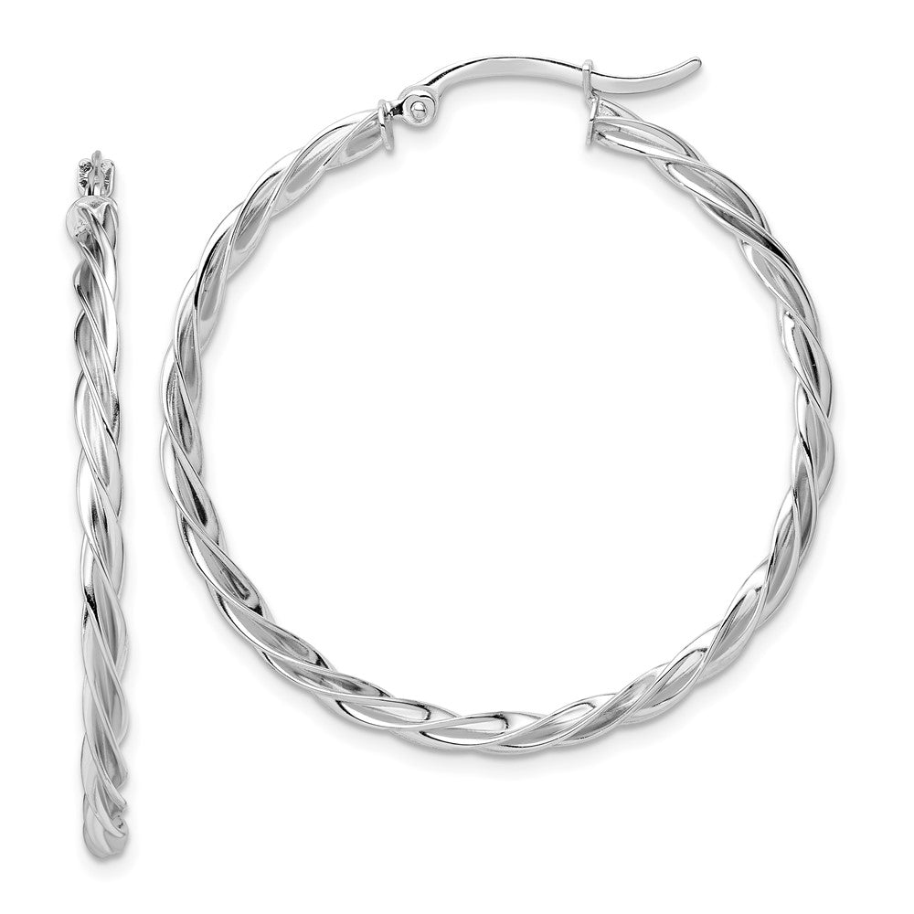 2.5mm Gold Twisted Tube Hoop Earrings