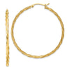 2.5mm Gold Twisted Tube Hoop Earrings