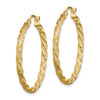 2.8mm Gold Satin Diamond-cut Twisted Hoop Earrings