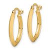 14K 2.25x19mm Polished Knife-Edge Tube Hoop Earrings