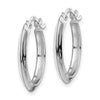 14K White Gold 2.25x19mm Polished Knife-Edge Tube Hoop Earrings