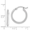 14K White Gold 2.25x19mm Polished Knife-Edge Tube Hoop Earrings