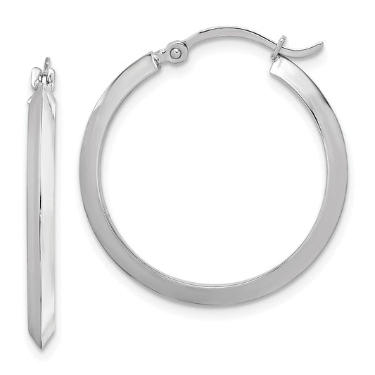 Gold Knife Edge Hoop Earrings