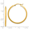 14K 2.25x32mm Polished Knife-Edge Tube Hoop Earrings