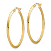 14K 2.25x38mm Polished Knife-Edge Tube Hoop Earrings