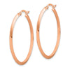 14K Rose Gold 2.25x38mm Polished Knife-Edge Tube Hoop Earrings