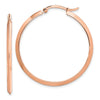 14K Rose Gold 2.25x38mm Polished Knife-Edge Tube Hoop Earrings