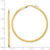 14K 2.25x52mm Polished Knife-Edge Tube Hoop Earrings