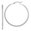 14K White Gold 2.25x52mm Polished Knife-Edge Tube Hoop Earrings