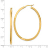 14K 3x51mm Large Knife-Edge Oval Hoop Earrings