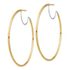 1.5mm Gold Two-tone Tube C-hoop Post Earrings