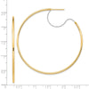 14K Two-Tone Large 2x55mm D/C Wire Polished Hoop Earrings