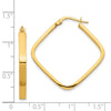 Gold Polished Square Shape Hoop Earrings