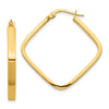 Gold Polished Square Shape Hoop Earrings