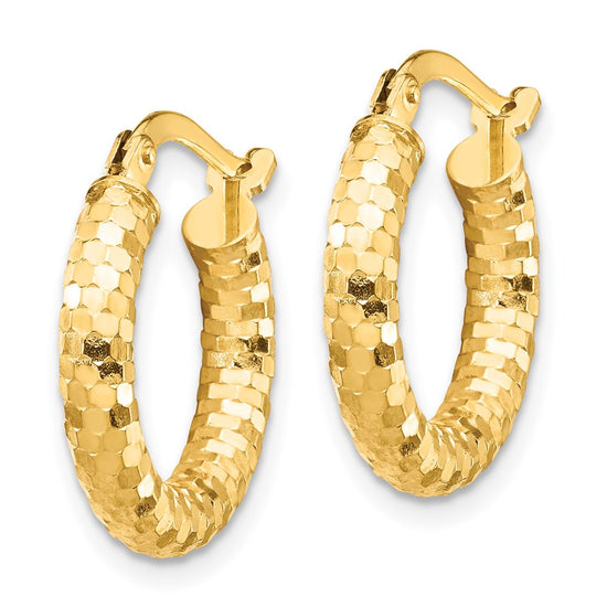 Gold Diamond-Cut Hoop Earrings