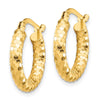 Gold Diamond-Cut Hoop Earrings