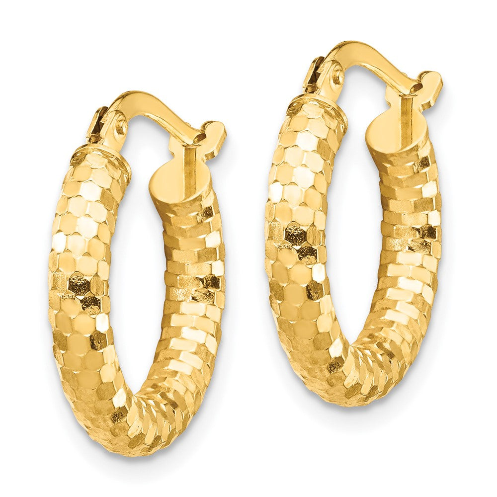 Gold Diamond-Cut Hoop Earrings