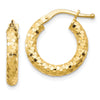 Gold Diamond-Cut Hoop Earrings
