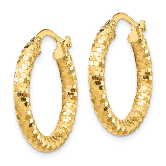 Gold Diamond-Cut Hoop Earrings