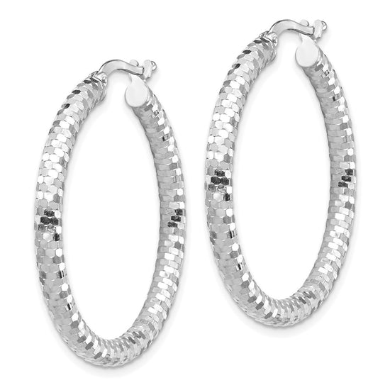 Gold Diamond-Cut Hoop Earrings